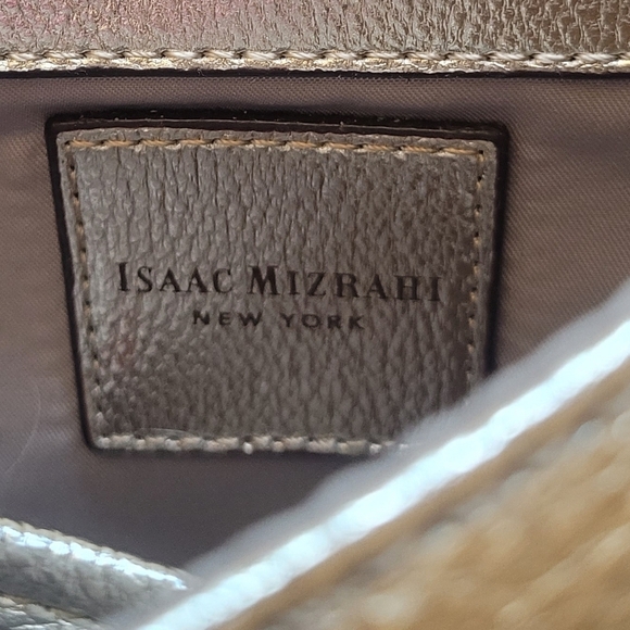 Isaac Mizhari Gold Pebble Faux Leather Crossbody Bag - Picture 7 of 8